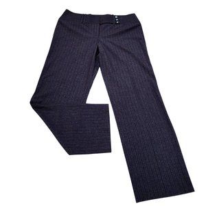 Bcx 3 button Flap‎ Waistband Wide Leg Stripped Trousers, Size 15 Black